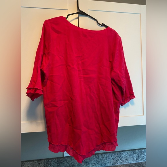 Soft Surroundings Siesta Key Cotton Tunic Layered Gauze Top PXL - Picture 2 of 4